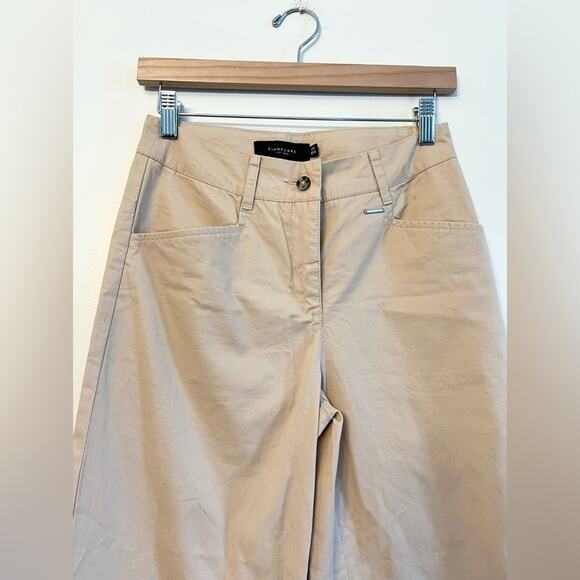 Finn Flare barrel leg trouser 100% cotton tan tapered leg pants fall academia XS - Picture 2 of 10